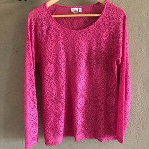 Mudd Pink Lace Top